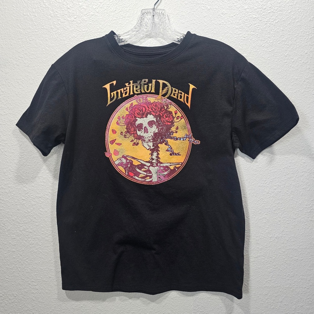 Grateful Dead‎ Kids Bertha Skull and Roses Graphic T-Shirt Black Large 10/12
